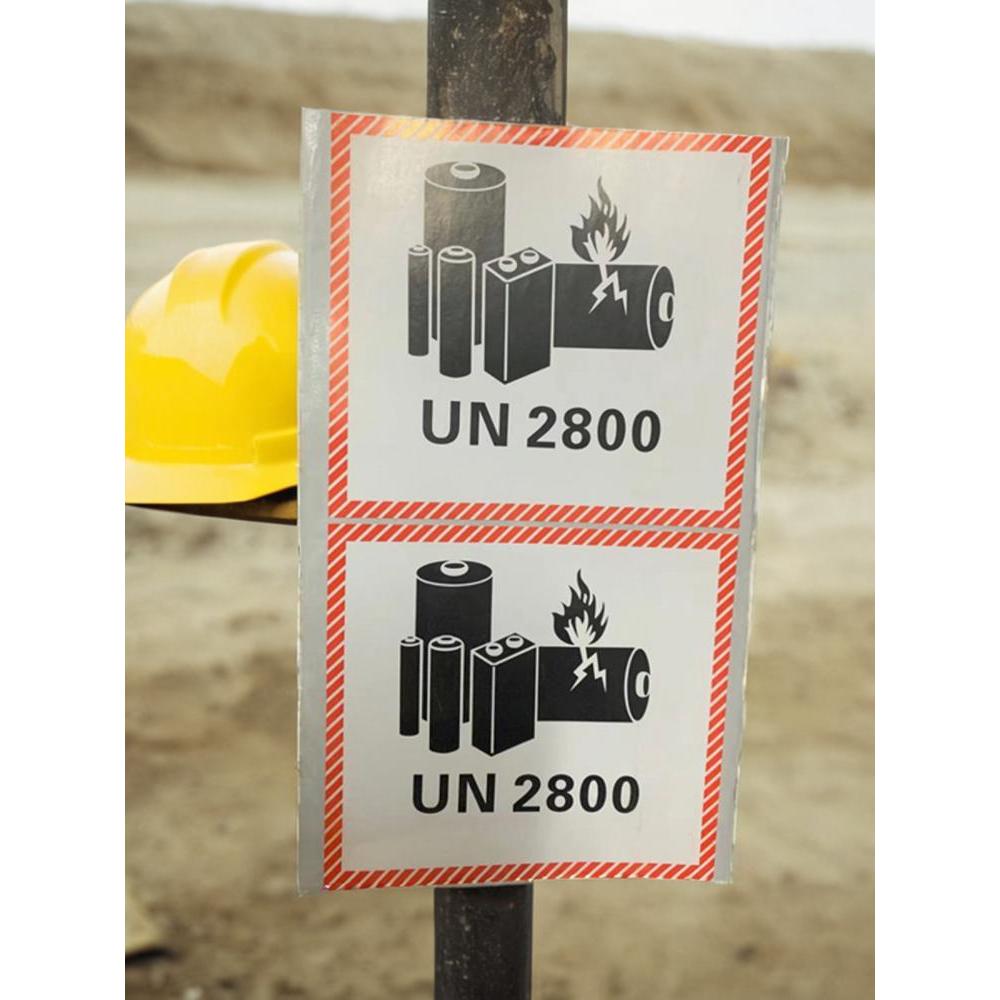 Universal Air Transport Label Paper UN2800 ผลิตภัณฑ์อันตราย UN3481 แบตเตอรี่ลิเธียม Logistics Delive