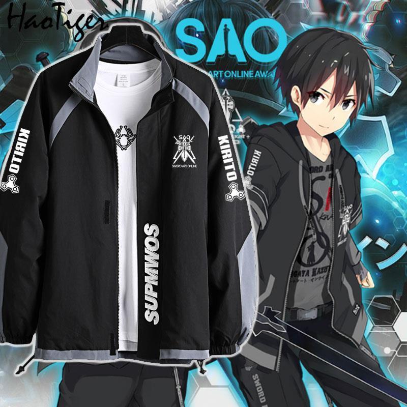 พร้อมส่ง เสื้อแจ็คเก็ต Sword Art Online SAO Kirito คอตั้ง Unisex