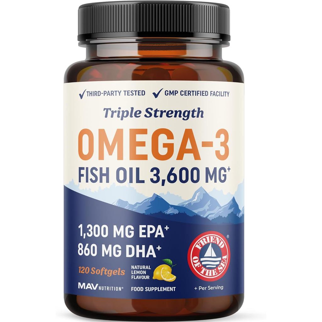 Triple Strength Omega 3 Oil 3600 mg, EPA & DHA, 2100mg Omega-3 กว่า