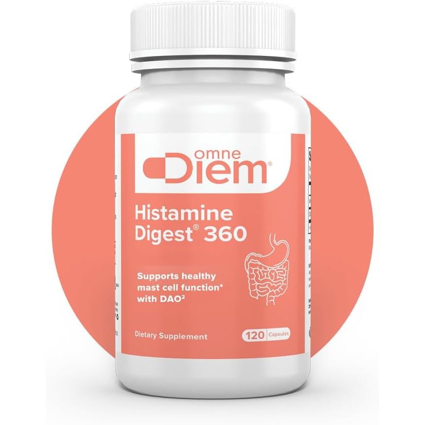 Omne Diem Hystamine Digest 360 - DAO Enzyme - Diamine Oxidase & Vitamin B6 สําหรับ P5P - 120 DR Caps
