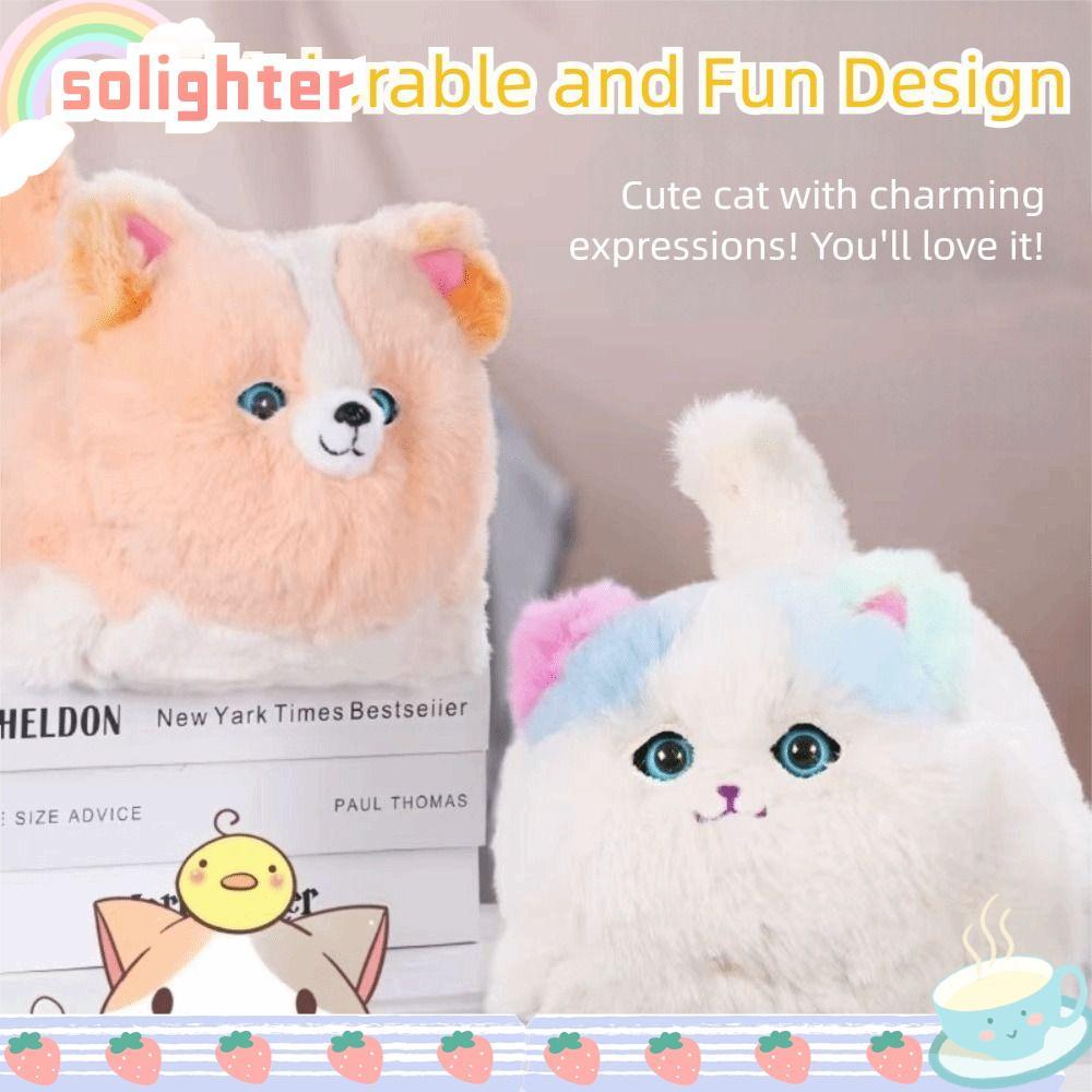 SOLIGHTER Interactive Huggy Cat, การออกแบบจําลองฟังก์ชั่นแบบโต้ตอบตุ๊กตาไฟฟ้าที่สมจริงสัตว์เลี้ยงไฟฟ