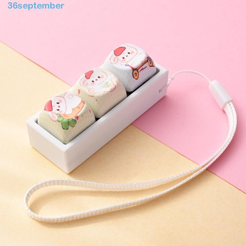 SIPTEMBER Keycap Fidget พวงกุญแจ, การ์ตูนแมว 3 คีย์คีย์บอร์ด Clicker ของเล่นพวงกุญแจ, Keycap พวงกุญแ