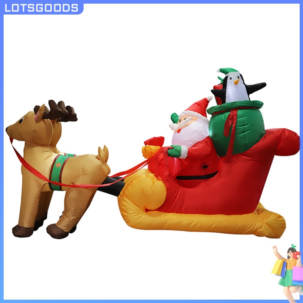 [จัดส่งในพื้นที่] Jingle Jollys Christmas Inflatable ตกแต่งคริสต์มาส Inflatable Santa Carries ของขวั