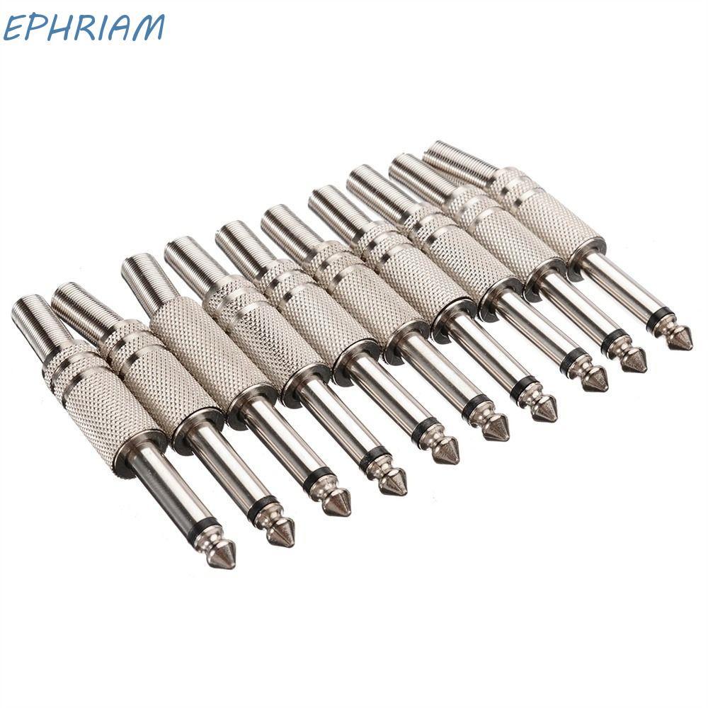 อีเคอร์เรียม 6.35มิลลิเมตรเสียงเสียบสายไฟเชื่อมต่อ10ชิ้น/แพ็ค1/4 "โมโนแจ็คไมโครโฟน ถึง แปลงหูฟังเสียบ1/4 "แจ็คโมโนอะแด