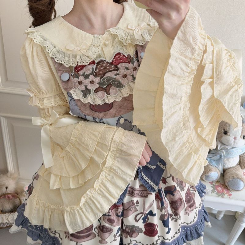 Lolita Lolita Lolita ตุ๊กตาด้านในเย็บที่ถอดออกได้เสื้อแขนยาว/Gxsw