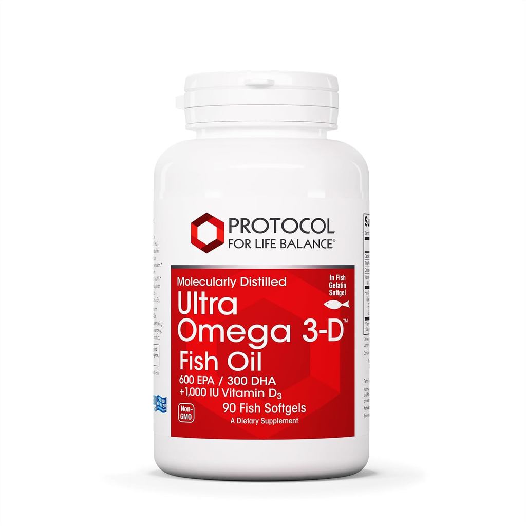 PROTOCOL FOR LIFE BALANCE Ultra Omega 3-D, น้ํามันปลา, VIT D3, 90 ซอฟท์เจล