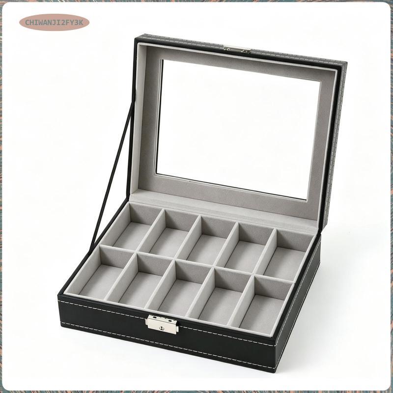 [chiwanji2fy3k] กล่องนาฬิกาหนังสไตล์ Multi-Slot กล่องนาฬิกาสี่เหลี่ยมอ่อนสําหรับนักสะสม
