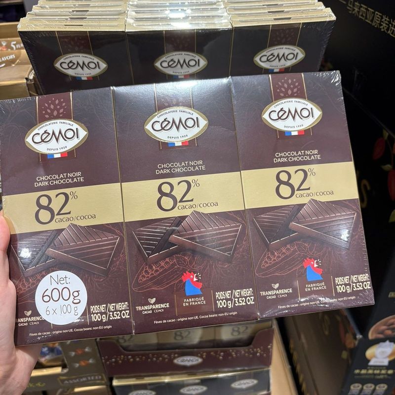 CEMOI CEMOI นําเข้าจากฝรั่งเศส Dark Chocolate 82% Bitter Dark Chocolate 100g แถวโกโก้บัตเตอร์ขนม 9.4