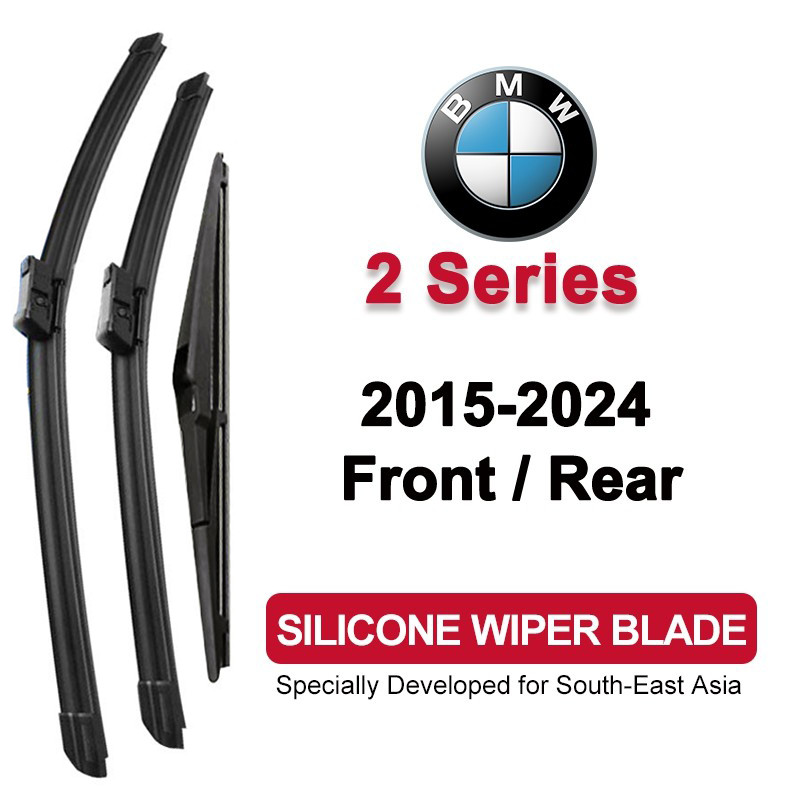 ใบปัดน้ําฝนรถยนต์สําหรับ BMW 2 Series 2015-2024 (F44/F46/2GC ) ใบปัดน้ําฝนซิลิโคนด้านหน้าด้านหลัง