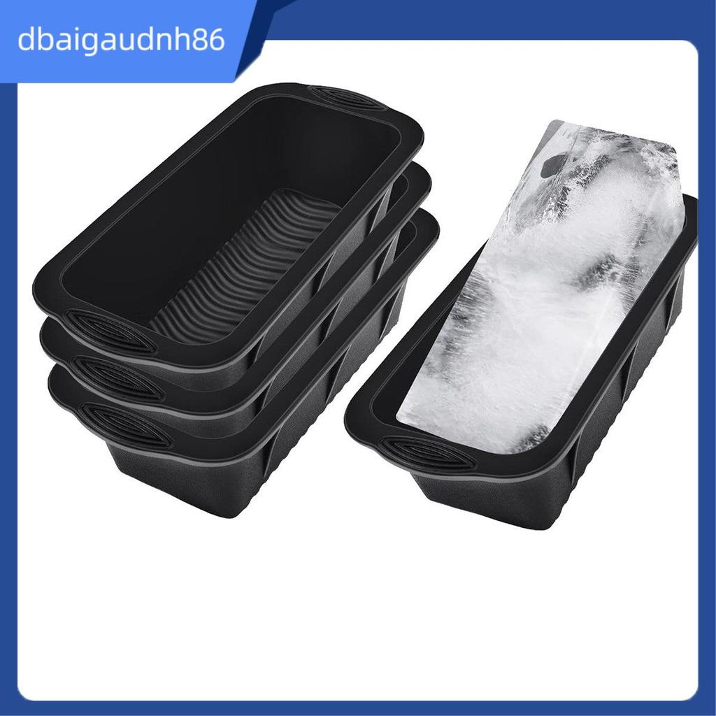 READY STOCK4 PCS Ice Block Mold 9.4Lbs Ice-Cubes สําหรับ Cold Plunge หรือ Coolers สีดําซิลิโคนน้ําแข
