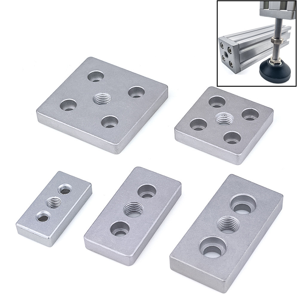 4 ชิ้นอลูมิเนียม End แผ่นการเชื่อมต่อ 3060 4080 4590 6060 8080 ลูกล้อปรับ Levelling ฟุตสนับสนุน Alum