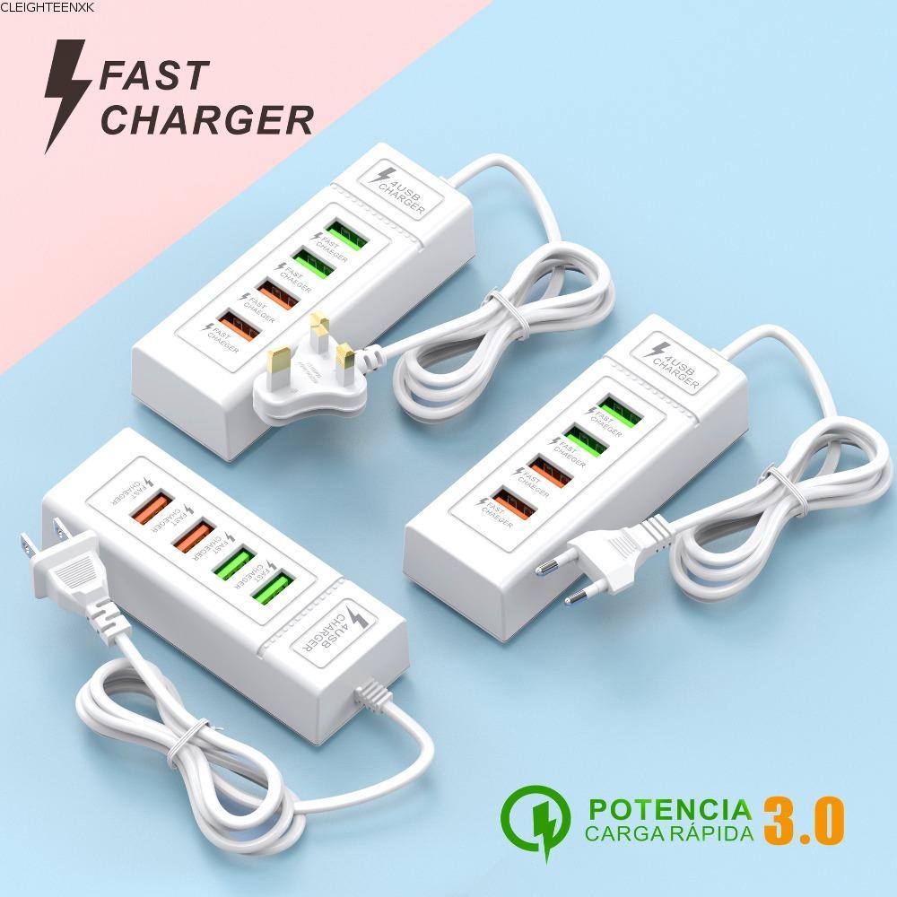 CLEIGHTEEN8H ปลั๊กไฟชาร์จ, USB 3.0 4 USB 4 พอร์ตปลั๊ก, EU/US Fast CHARGING Extension Cable Socket