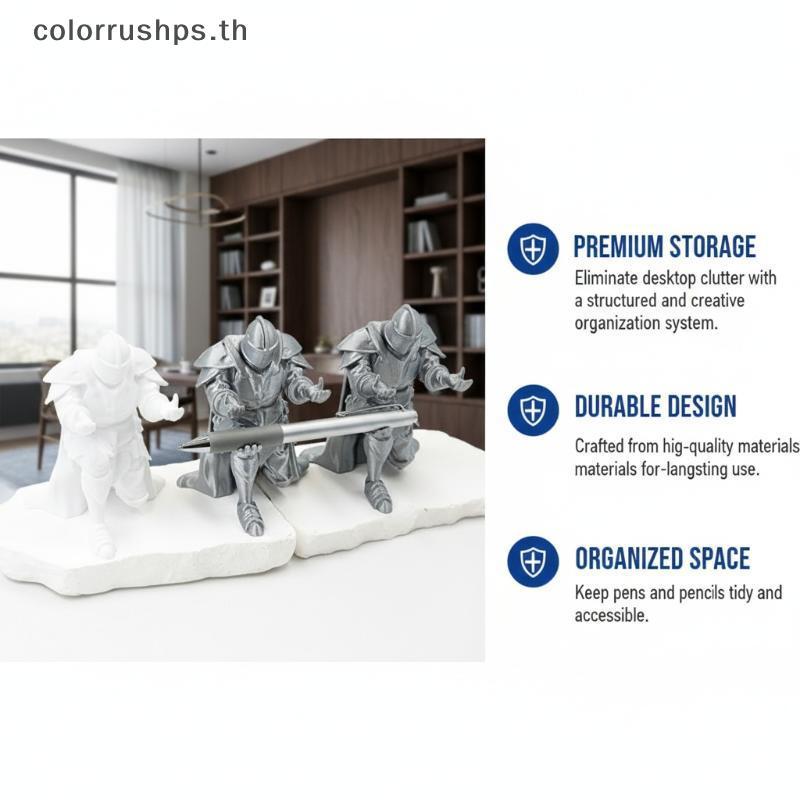 Kneeling Knight Pen Holder: - Style Armor Desktop Stand Decor