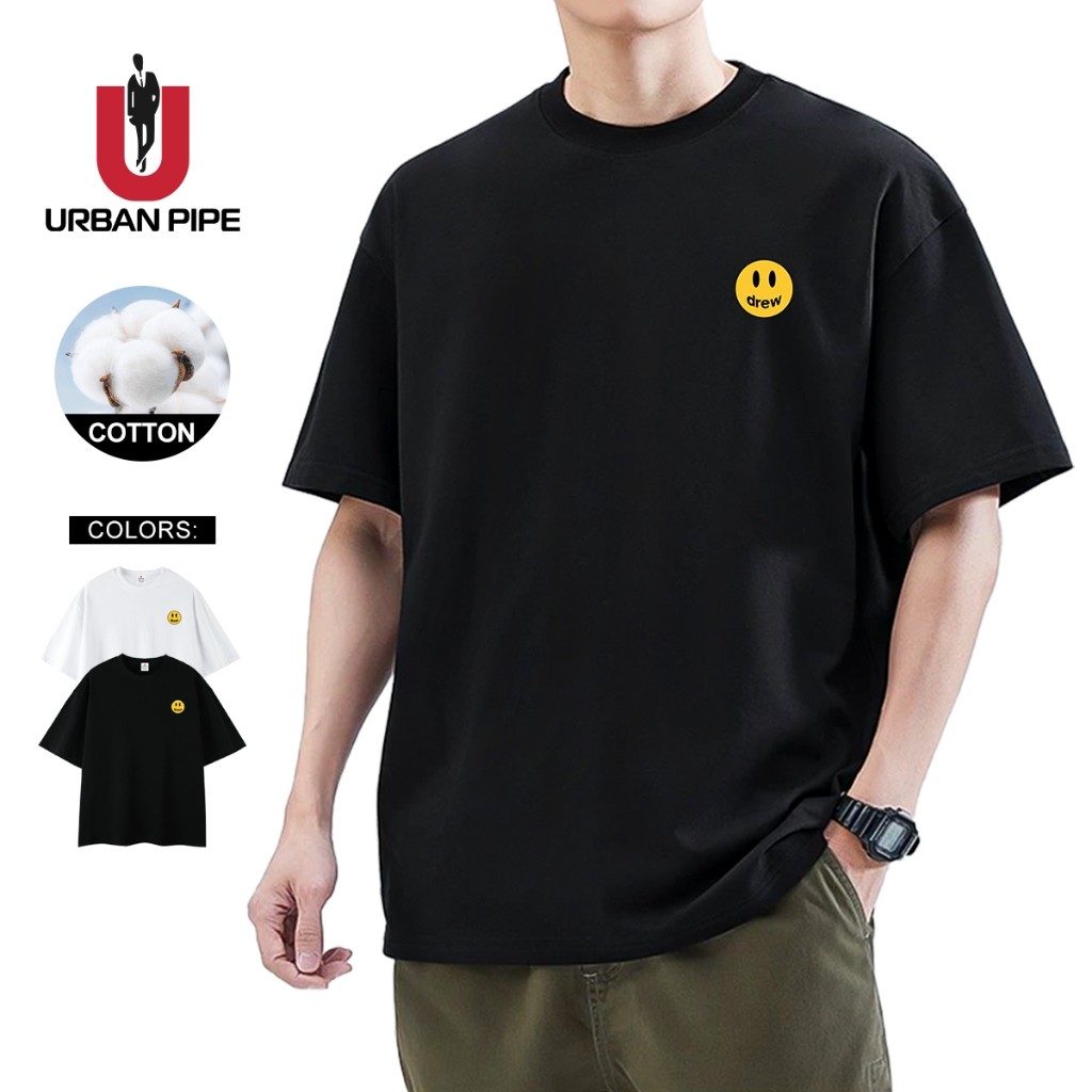 URBAN PIPE แฟชั่นเสื้อยืดพิมพ์สำหรับผู้ชายผ้าฝ้ายขนาดใหญ่รอบคอเสื้อ YH09