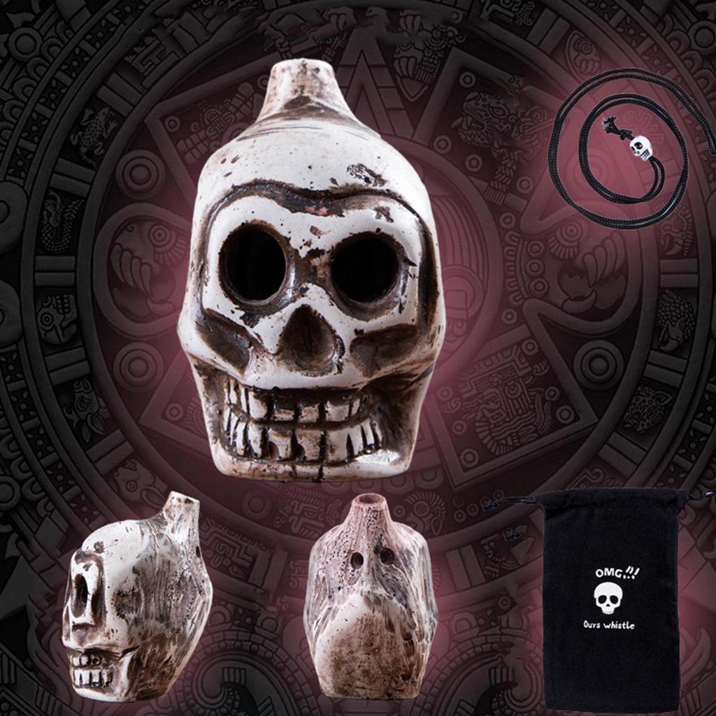 Aztec Skull Whistle Creepy Loud Human Scream Death Whistle Decibels เสียง Aztec นกหวีดสําหรับฮาโลวีน