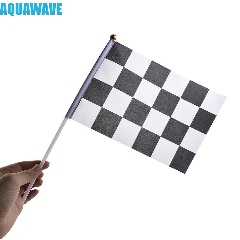 AQUAWAVE Racing โพลีเอสเตอร์ธงสัญญาณ 10 ชิ้น/แพ็ค Cheer Race Flag Car Racing Sport Evening Check Fla