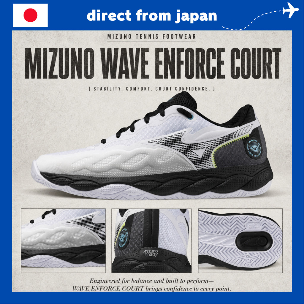 Mizuno Wave Enforce Court AC Tennis Shoes – Lightweight, Wide Fit, All-Court