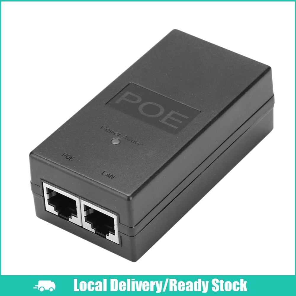 [จัดส่งในพื้นที่] 24V 0.5A 12W Desktop PoE Power Injector สําหรับอะแดปเตอร์กล้องวงจรปิดอีเธอร์เน็ต