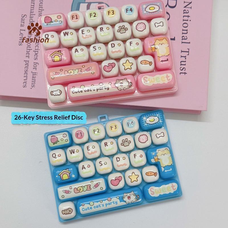[Fas-t] 26 คีย์ Mini Dpression คีย์บอร์ดน่ารัก Fidget Sensory ของเล่นสําหรับสํานักงานทํางานความวิตกก