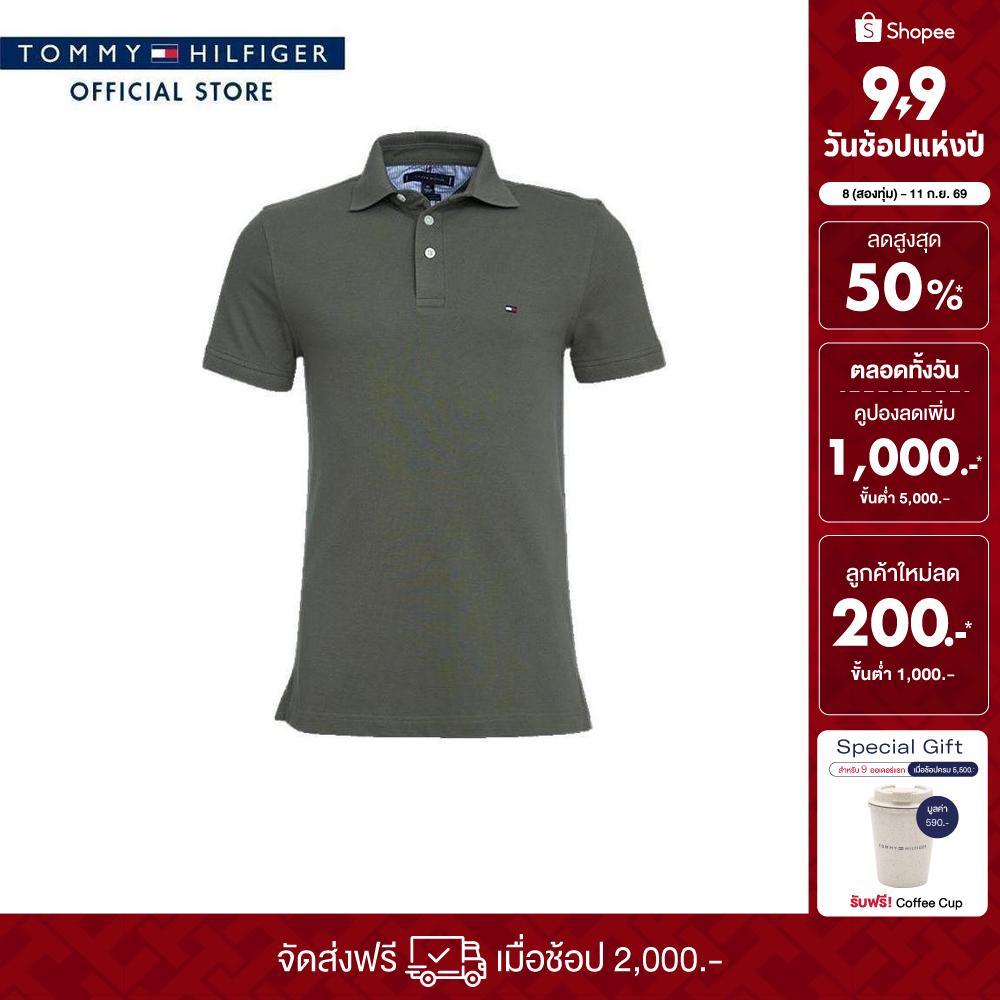 [ลดเพิ่ม 15% โค้ด 15ST19999] Tommy Hilfiger เสื้อโปโล ผู้ชาย รุ่น 78JA598 MSH - สีเขียว ทรง Slim