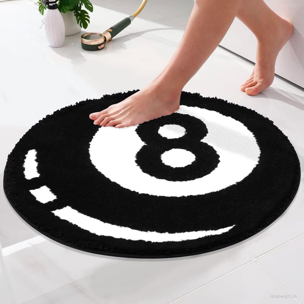 Percozzi 8 Ball Tufted พรมบิลเลียด Bath Mat สําหรับ Tub Cool ห้องนอนความงามห้องน้ําดูดซับพรมขนาดเล็ก