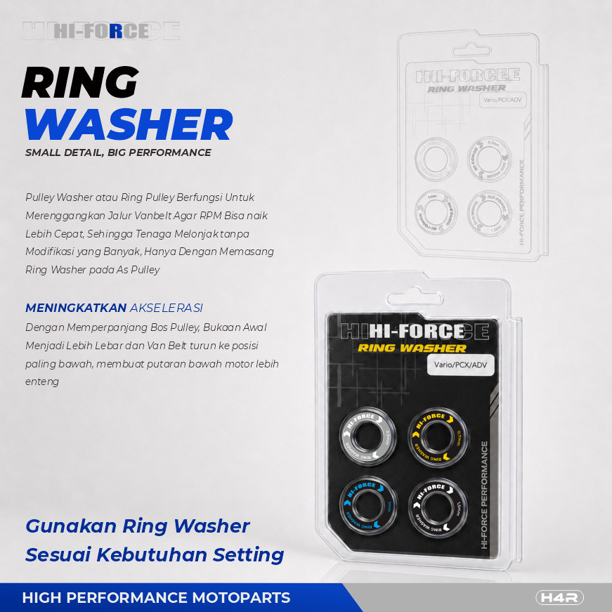 เพิ่มความเร็ว | H4R RING PULLEY VARIO PCX ADV BEAT SCOOPY SPACY MIO NOUVO FAZIO J M3 GT FINO XRIDE 1