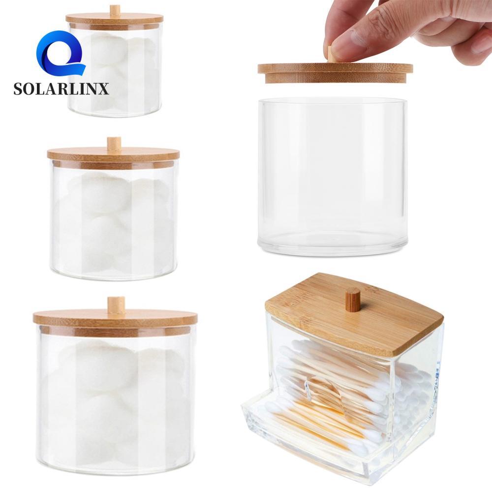 SOLARLINX Qtips ผู้ถือเครื่องสําอางมัลติฟังก์ชั่นสําหรับอุปกรณ์ห้องน้ําคอนเทนเนอร์เครื่องประดับ Cand