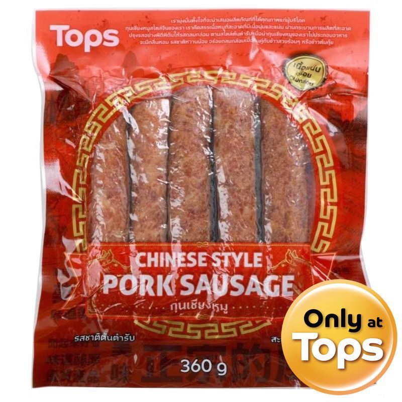 ท็อปส์กุนเชียง 360กรัม Tops Chinese Pork Sausage 360g.