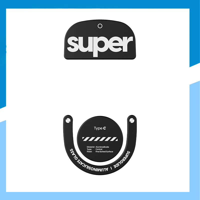 Superglide2 Type-C Mouse Skates for Logitech G PRO X SUPERLIGHT 2, Black Glass Feet