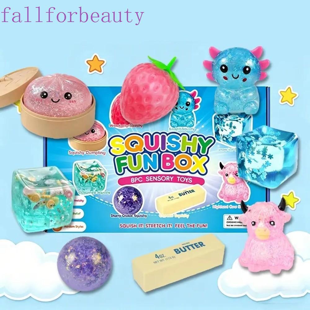 FALLFORBEAUTY Bread Sensory Fidget Toy, Random Color Bread Butter Squishy Toy, Sensory Toy วัสดุนําก