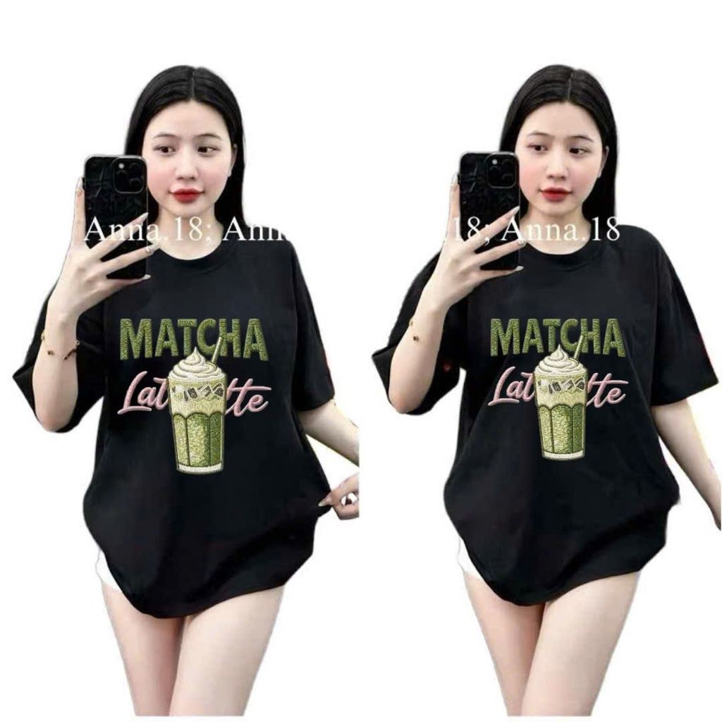 (เสื้อยืด THIN) เสื้อยืดผู้หญิงพิมพ์ลาย COOL CHA LAT TE แฟชั่น HS ผ้าคอตตอนหลวมสุดฮอต -CHANG3158