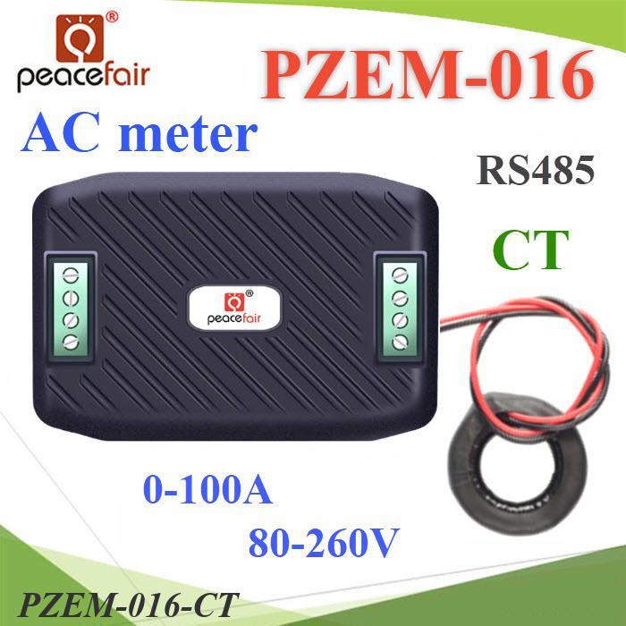 PZEM-016 AC ดิจิตอลมิเตอร์ 100A 80-260V โวลท์ แอมป์ วัตต์ พลังงานไฟฟ้า RS485 port Coil CT