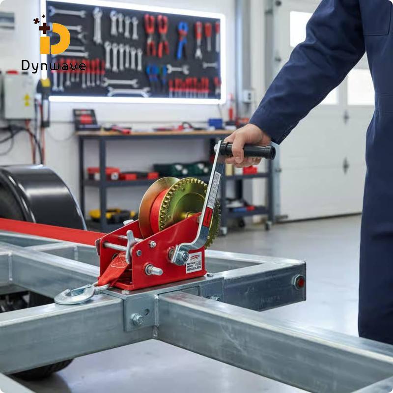 Dynwave Manual Strap Winch Heavy Duty Hand Winch Puller เบรค Ratchet Gear Winch สําหรับ Trailer เรือ
