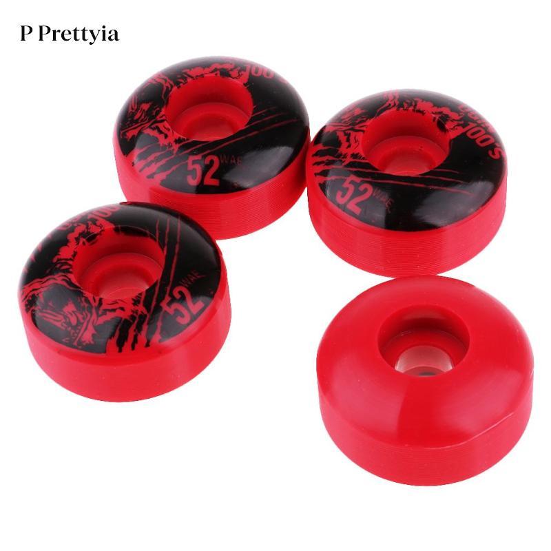 P Prettyia 4 ชิ้นคุณภาพสูง 4 ชิ้น/เซ็ต 52x30 มม.ล้อสเก็ตบอร์ดทนทาน PU ล้อ — صورة 8