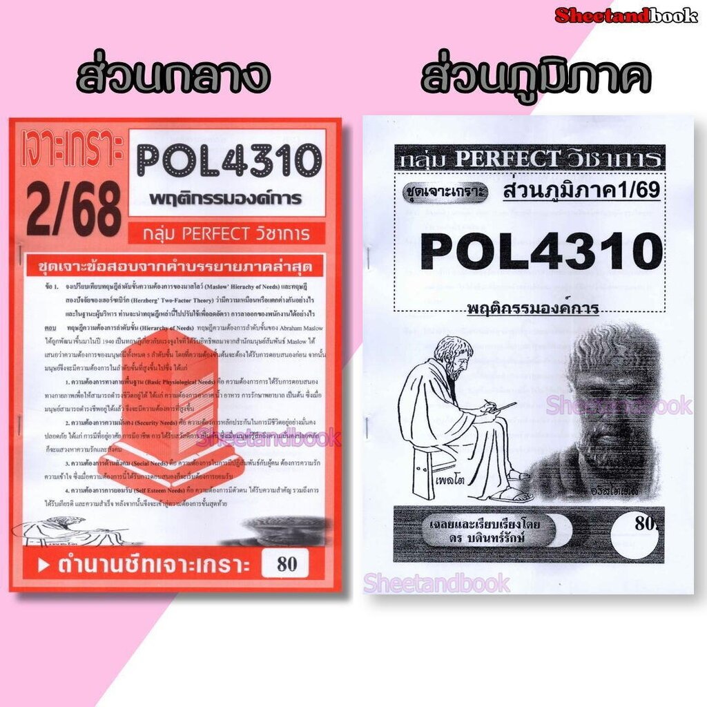 ชีทราม ข้อสอบ POL4310 (PA310) พฤติกรรมองค์การ (ข้อสอบอัตนัย) Sheetandbook PERFECT