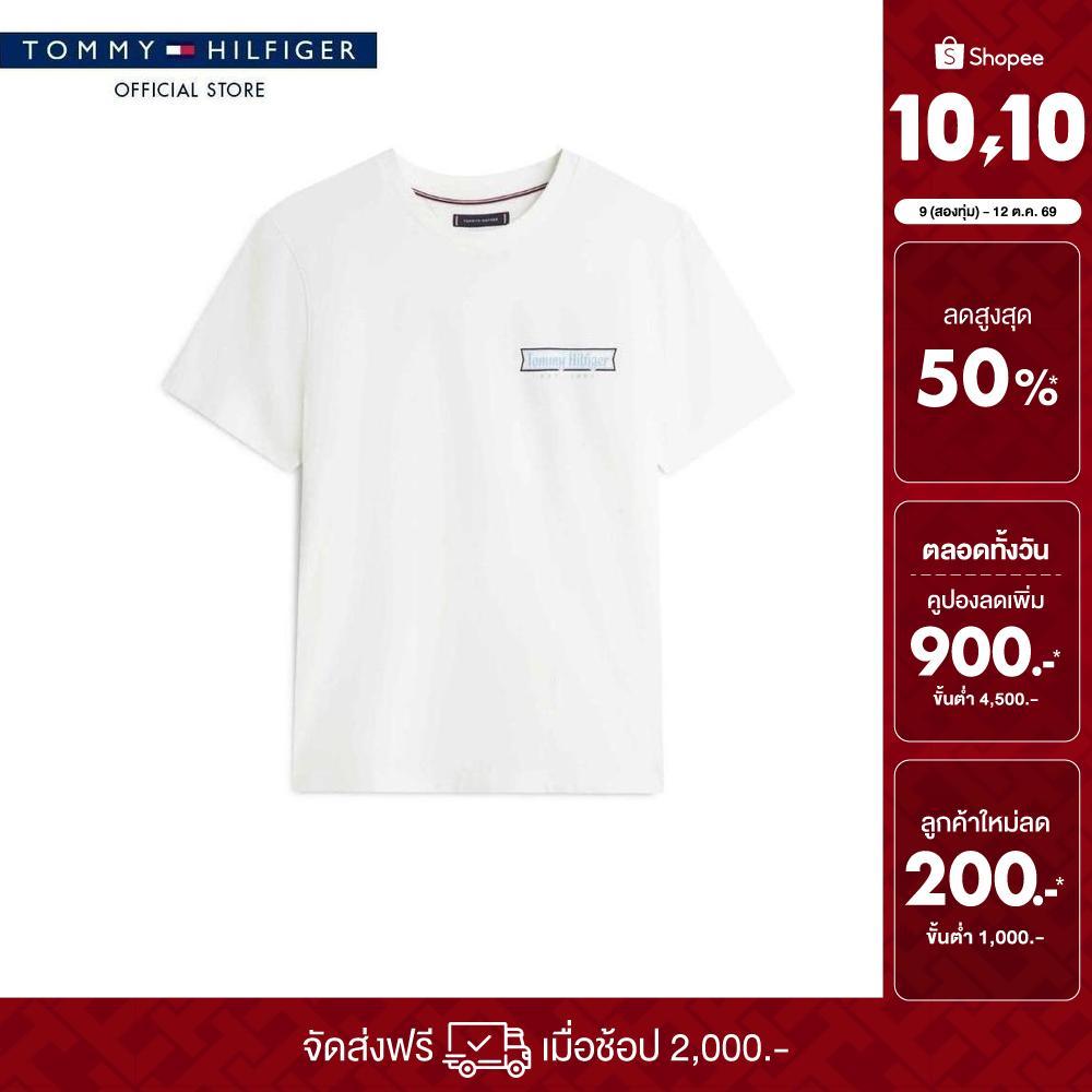 Tommy Hilfiger เสื้อยืด ผู้ชาย รุ่น MW0MW41465 YBL - สีขาว ทรง Regular