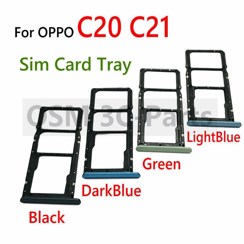 Dual SIM Card Socket Micro SD Card Reader Holder Slot สําหรับ Oppo Realme C20 C21