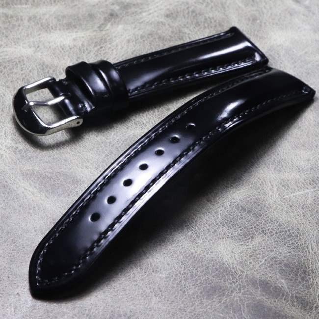 Comparable to Corridor Butt Leather Quick Release Strap Handmade Bright Leather Patent Leather 18mm1