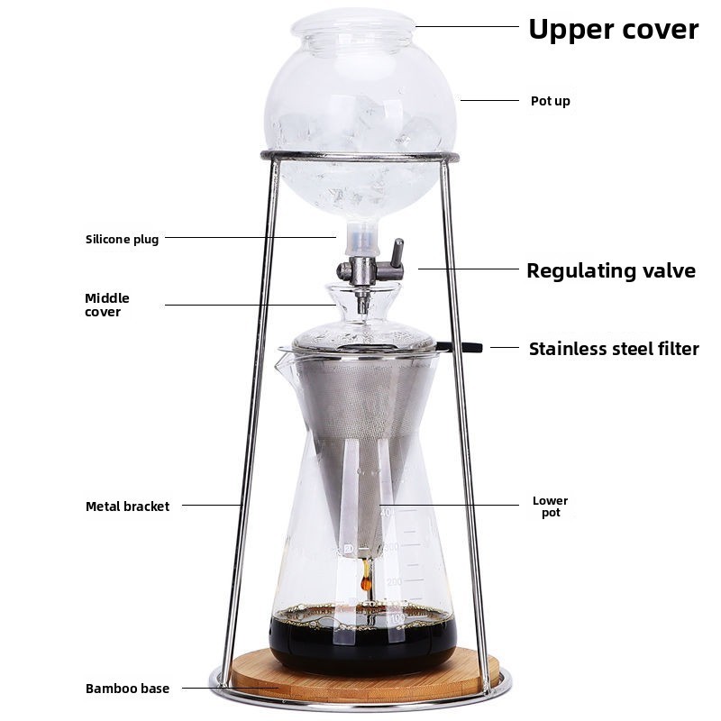 GATER Glass Iced Drip Coffee Pot Drip Brew American Cold Brew Coffee Maker Hand Brew Cold Brew Pot A