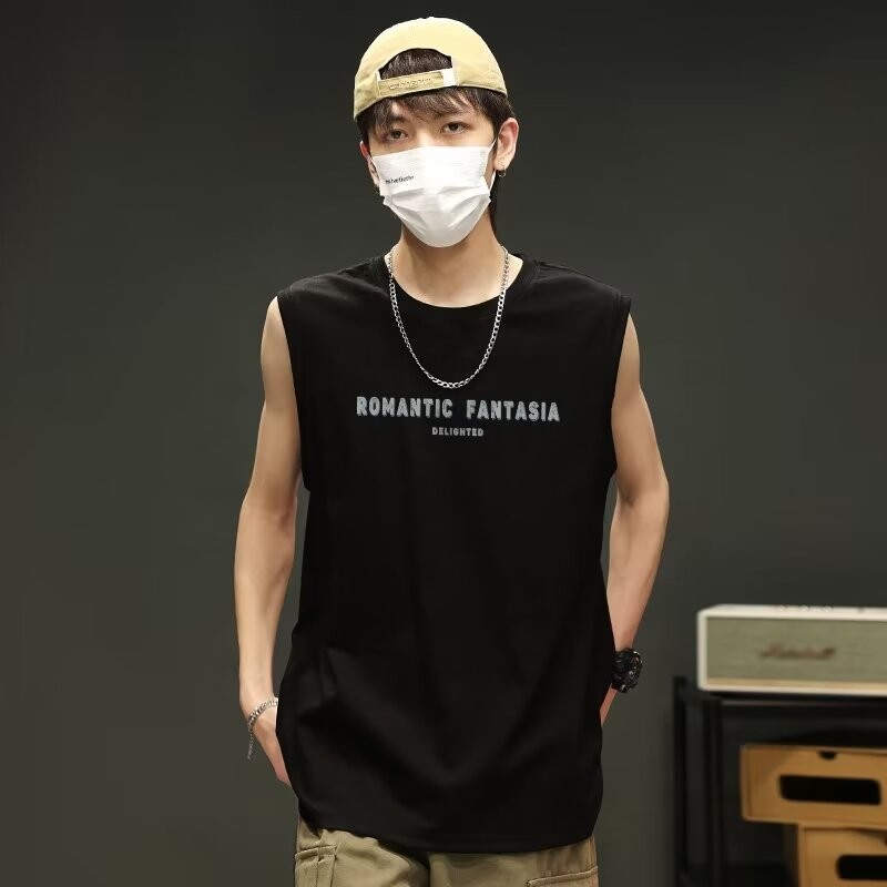 2025 NEW 2025 American Retro Vest Men's Summer Black Basketball Sleeveless T-Shirt Fitness Training 