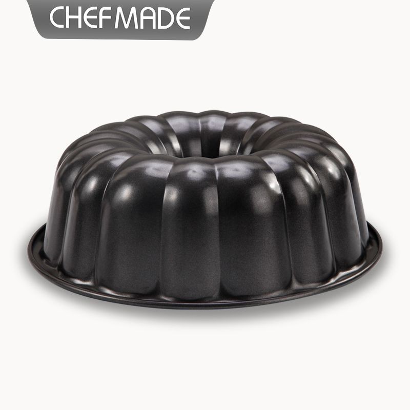 พิมพ์ขนมเค้ก Kugelhopf แบบไม่ติด 10 นิ้ว แบบกลวงมีลวดลาย พิมพ์ขนมเค้ก Kugelhopf เครื่องมือทำขนม I6U8