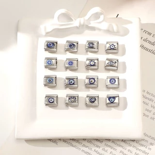 สร้อยข้อมือ UV Eye Blue Italian Charm สแตนเลส Fit 9 มม. เพิ่มความสวยงามและบุคลิกภาพ