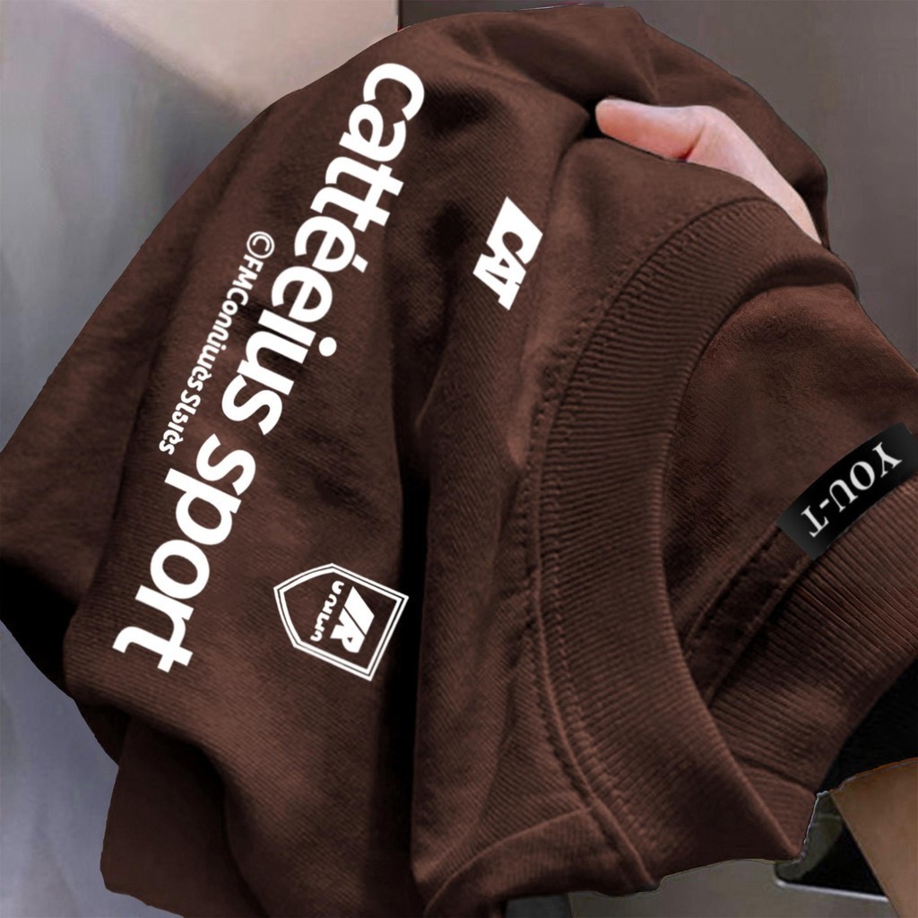TeeTwoOne สื้อยืด oversize เสื้อแฟชั่น เกาหลี โคตรนุ่ม ผ้าคอตตอน ลาย "CATTEEIUS " สินค้าใหม่ เสื้อยืดชาย【COD】