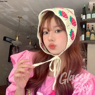 Glassy Sky 💖พร้อมส่ง💖 ผ้าโพกผมถักไหมพรม ทรงสามเหลี่ยม ผ้าโพกหัว ใส่ไปทะเลน่ารักมาก หลายแบบ(TJ-111)