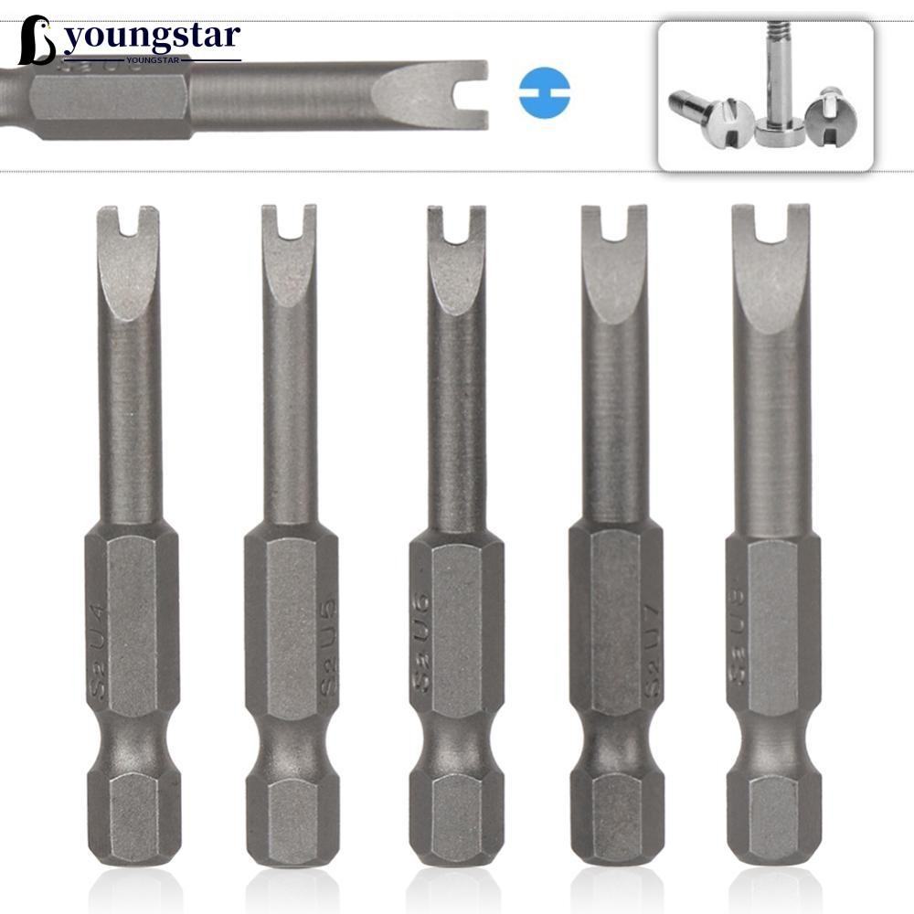 YST 5 ชิ้น U รูปไขควง Bits 1/4 Hex Magnetic Batch หัวชุดความยาว 50 มม.สําหรับเครื่องมือเครื่องมือไฟฟ