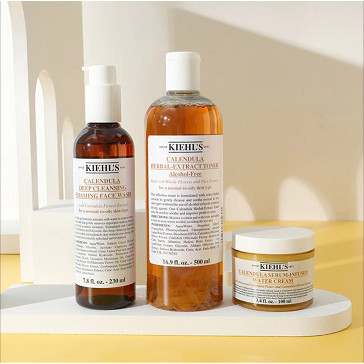 Kiehls / Kiehls / Kiehls Calendula Cleansing Toner Cream ชุดสามชิ้นชุดโลชั่นบํารุงผิวให้ความชุ่มชื้น