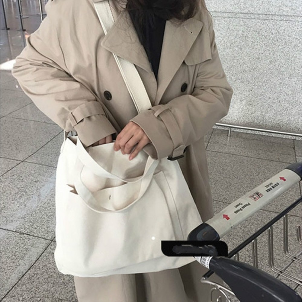 Lzh Artistic Style Canvas Bag White Shop Lzboi 16 th ✨kuike109.th✨