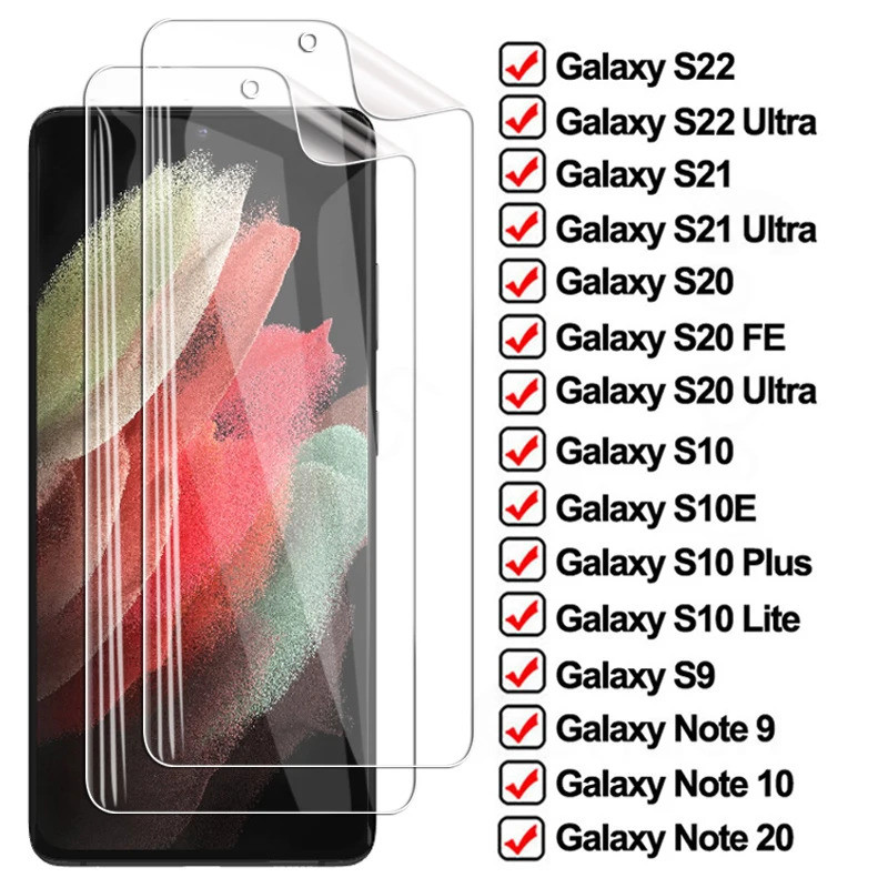 2 ชิ้น 999D ฟิล์มไฮโดรเจลสําหรับ Galaxy S20 FE S21 S22 Ultra S9 S10 Plus S10E ป้องกันหน้าจอหมายเหตุ 