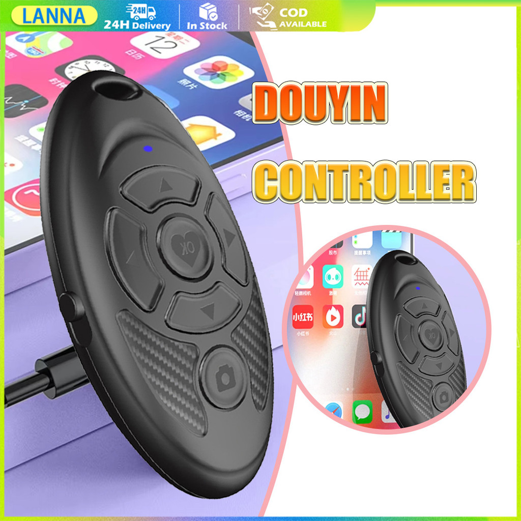 ร้านอยู่ที่ไทย รีโมตคอนโทรลบลูทูธ ถ่ายรูปเซลฟี สำหรับมือถือ ตัวควบคุมเทอร์เนอร์ Tiktok remote blueto