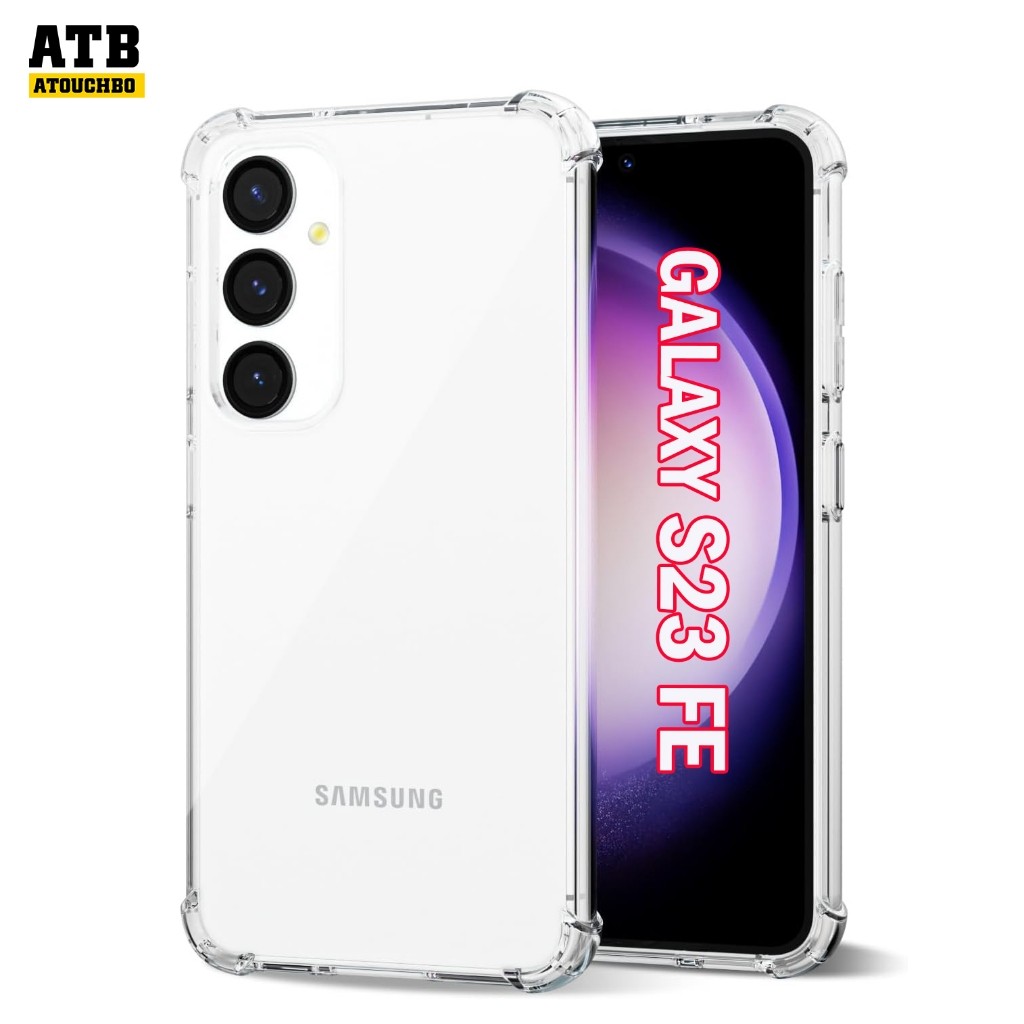 AtouchBo เคสกันกระแทก Samsung S23 / S23 Plus / S23 FE / S23FE เคสกันกล้อง ขอบนิ่ม หลังเข็ง Trasparen